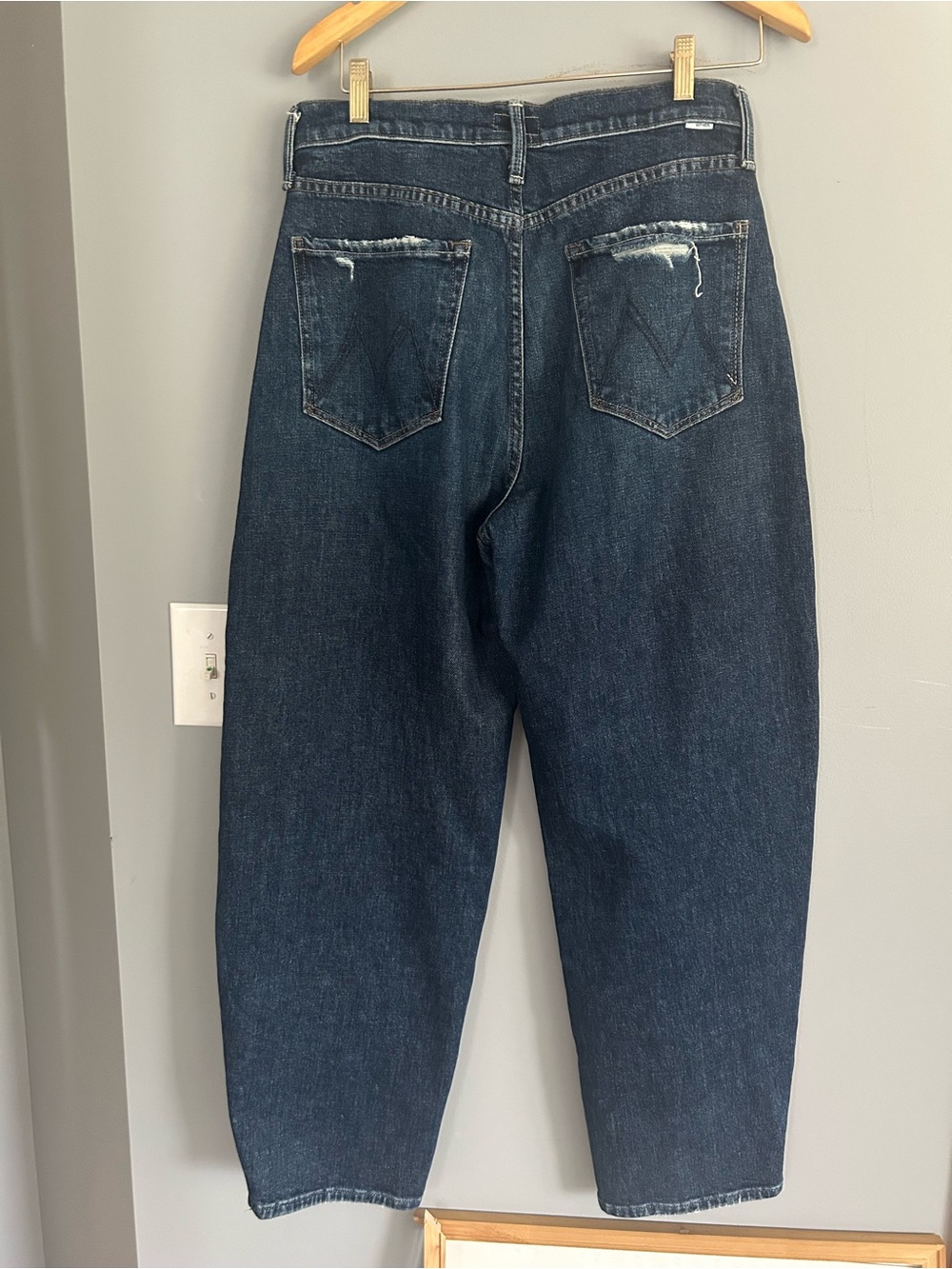 MOTHER Women's Jeans in Dark Blue Wash THE FANGIRL FLOOD - Picture 8 of 11